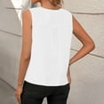 thumbnail image 3 of Htigea Womens V-Neck Tank Tops Cotton Linen Sleeveless Blouses Summer Dressy Casual Tanks White L, 3 of 8