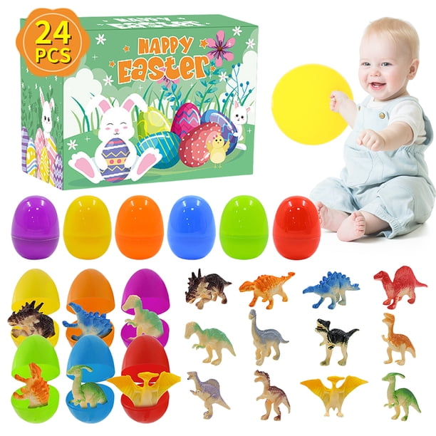 Rellenadores Canasta Pascua Llena Rellenos 12 Piezas Precargados Con Dinosaurio para Pequeños