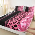 thumbnail image 5 of Homewish Animal Print Bed Sheets, Pink Zebra Leopard Print Full Size Sheets, 4pcs (1 Flat Sheet, 1 Fitted Sheet and 2 Pillowcases), 5 of 6