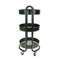 thumbnail image 4 of Mainstays 3 Tier Round Metal Utility Cart, Rich Black, Easy Rolling, 4 of 8