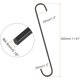 thumbnail image 2 of S Hanging Hooks, 12inch/300mm Extra Long Steel Hanger, Indoor Outdoor Uses for Garden, Bathroom, Closet, Workshop, Kitchen, Black, 2Pcs, 2 of 5
