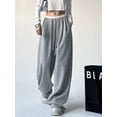 thumbnail image 3 of Pantalones deportivos retro de estilo callejero americano para mujer, pantalones holgados de pierna ancha con cordón, informales, pequeños, a la moda y combinables para primavera y otoño, 3 of 6