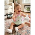 thumbnail image 4 of BemeyourBBs Newborn Baby Girl Golf Outfit Summer Bubble Romper Clothes Ruffle Sleeveless Golf Embroidery Bodysuit One Piece Playsuit, 4 of 9