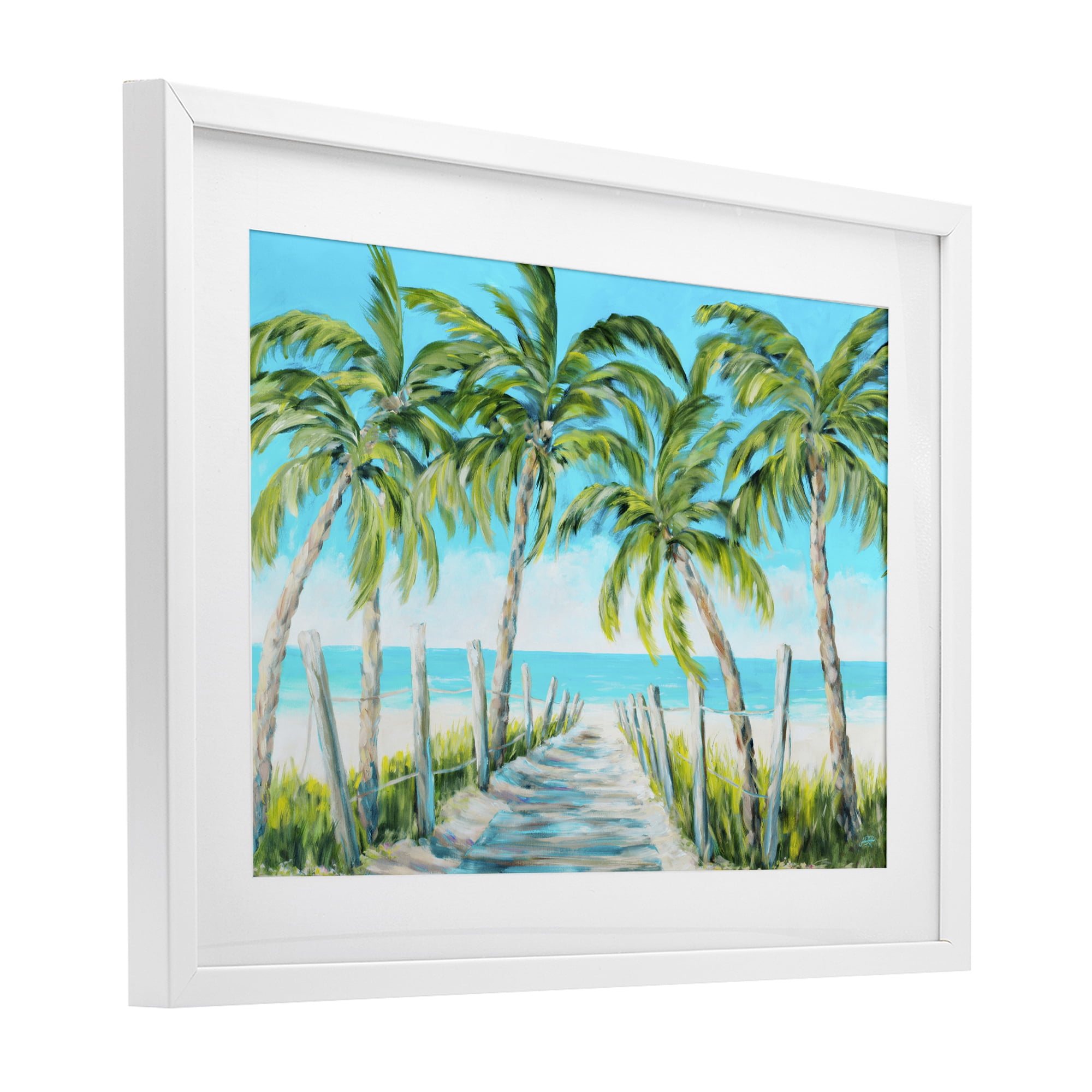 Stupell Industries The Path To Paradise White Framed Print Under Glass, design by Julie DeRice