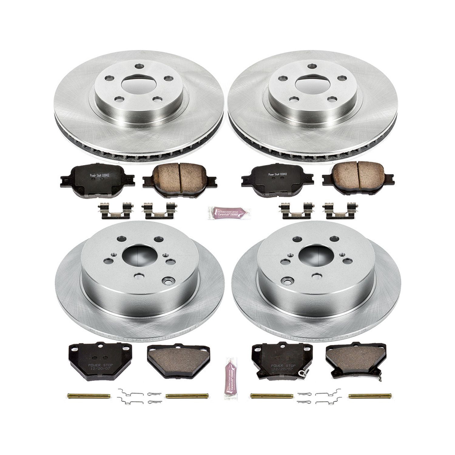 Power Stop Front and Rear Stock Replacement Brake Pad and Rotor Kit KOE2314
