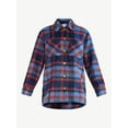 thumbnail image 4 of Time and Tru Women's Brushed Plaid Shacket, Sizes XS-XXXL, 4 of 5