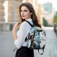 thumbnail image 6 of JIALIOU Mini Backpack Purse for Women Quilted Casual Daypack Small Travel Shoulder Bag, White and Ice Wolf Face, 6 of 7