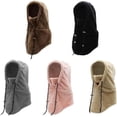 thumbnail image 3 of Sherpa Hood Ski Mask, Wind-Resistant Winter Face Mask, Warm Face Cover Hat Cap Scarf, Cold Windproof Mask Adjustable, 3 of 7