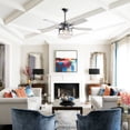 thumbnail image 2 of Modern Chrome 5-Blades Crystal Chandelier Ceiling Fan with Remote - 52 Inches, 2 of 5