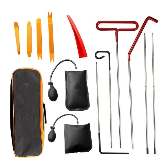 14Pcs Car Door Unlock Tool Kit Lock Out Emergency Air Pump Universal Emergency Kit for Vehicles as shown