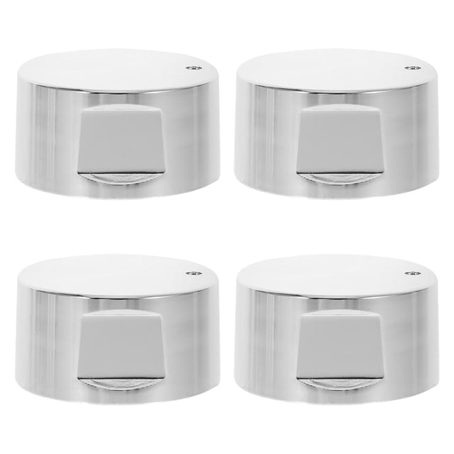 CATIEBYE 4Pack Zinc Alloy Gas Stove Knobs for Kitchen Use Silver Round Control Burners Replacement
