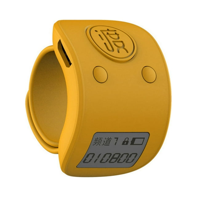 2x Mini Numérique LCD Électronique Doigt Bague Main Compte 6 Chiffres Rechargeable Compteurs Clicker-Rouge & Jaune