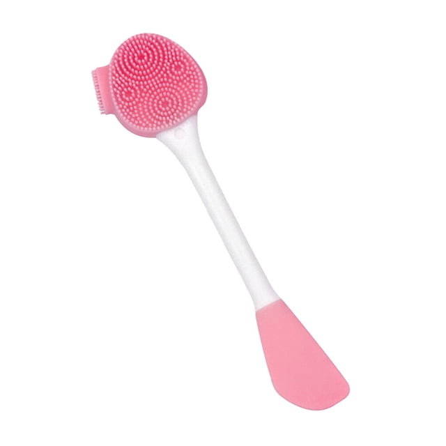 Cepillo limpiador facial de silicona Minnieouse rosa blanco doble cara 2 cabezas