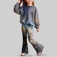 thumbnail image 4 of Ccpelsie Toddler Baby Girls Clothes Long Sleeve Shirt Top Flare Pants Cute Outfit Girl Fall Winter Clothes(Purple,9-10 Years), 4 of 8