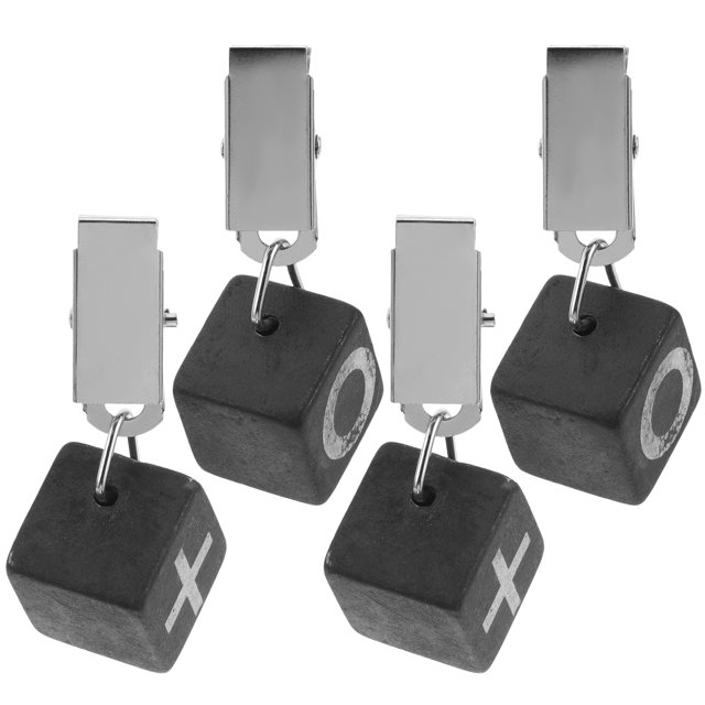 4 pinzas para mantel: resistentes, para colgar manteles de exterior, para fiestas, decoración de mesas, color negro
