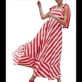 thumbnail image 2 of Vestido Informal de Verano con Estampado Floral, Sin Mangas y Tirantes Finos, Holgado y con para Mujer. Rojo M, 2 of 10