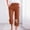 Coffee, variant on Mint Green Linen Capris for Women Leisure Wide-Leg Cotton Linen Capris L