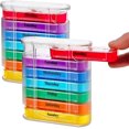 thumbnail image 1 of Weekly Pill Organizer Four TimesaDay of Dispensers with Stackable AM/PM Compartments, 1 of 9
