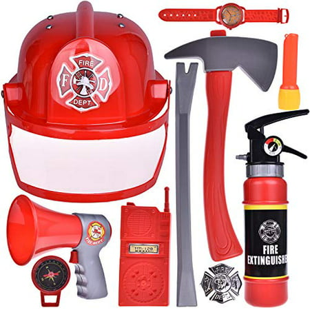 Fireman Toys, Kids Firefighter Costume, Pretend Play Accessories for ...