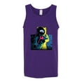 thumbnail image 2 of Wild Bobby, Colorful Cosmic Neon Astronaut Lunar Spaceman Moon Galaxy, Fashion, Men Graphic Tank Top, Purple, Small, 2 of 4