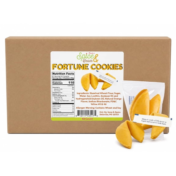 Fortune Cookies By Dasher's Spice & Beans | Kosher | Handouts, Party Candy, Dinners, Chinese New Year Supplies | Pack of 50