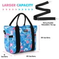 thumbnail image 3 of DSstyles Insulated Lunch Bags for Women - Large Tote Adult Lunch Box for Women with Shoulder Strap, Side Pockets and Water Bottle Holder, Blue, Large Size, 3 of 8