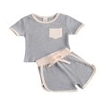 thumbnail image 3 of OUSITAID Bambin Filles Garçons Tenues Manches Courtes T-Shirt + Short 2pcs Ensemble, 3 of 6