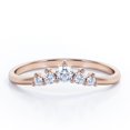 thumbnail image 1 of Five-Stone Prong Cluster - 0.15 TCW Round Cut Moissanite - Curved Design Stackable Ring - 18K Rose Gold Plating over Silver, 1 of 4