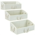 thumbnail image 4 of Sorbus Trapezoid Storage Bin Box Basket Set Foldable with Cotton Rope Carry Handles ? Great for Closet,Clothes, Linens, Toys, Nursery - Non-woven Fabric - (3 Pack, Beige), 4 of 6