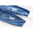 thumbnail image 6 of KIDSCOOL SPACE Baby Toddler Ripped Denim Jumpsuit, Cute 4 Pockets Elastic Legs Overalls,Blue,3-4 Years, 6 of 7