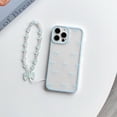thumbnail image 2 of Étui Compatible avec iPhone 12 Pro Max Mignonne Claire Durable Ruban Nœud Motif pour Filles Femmes Nœud Papillon avec Chaîne Sangle Poignet TPU Souple Transparent Antichoc Protecteur - Bleu, 2 of 4