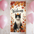 thumbnail image 2 of Decorative Design Welcome Banner Autumn Theme Cat Festive Decor Fall Decor for Home Decor Office Decor Indoor Decoration, 2 of 9