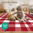 thumbnail image 4 of ODIKA 8'x10' Washable Area Rug Non-Shedding, Easy Care, Farmhouse Gingham Grid Striped Christma Plaid Checkered Checked Playful for King Size Bedroom Under Bed, Master Suite, 4 of 7