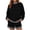 Black, variant on Women's 2 Piece Outfits Sweatshirt and Shorts Sets Long Sleeve Crew Neck Lounge Matching Sets with Pockets Plaid Trim Casual Pajama Set White