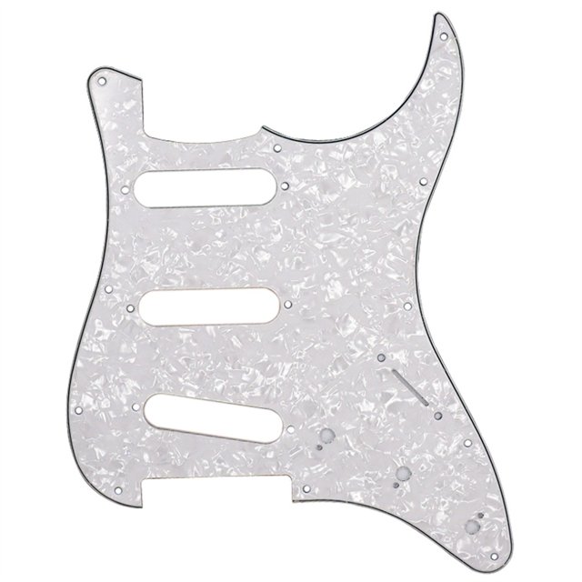 3 Ply 11 Holes Electric Guitar Guard Scratch Plate Colorful Celluloid Pickup Pick Guard For Guitars SSS Plate White Pearl