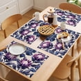 thumbnail image 5 of Spring Flowers Placemats Set of 12, Rustic Oil Painting Purple Pink Floral Black Leaf Linen Texture Non-Slip Place Mats Washable Table Mats for Kitchen Dining Table Decorations Indoor/Outdoor, 5 of 9
