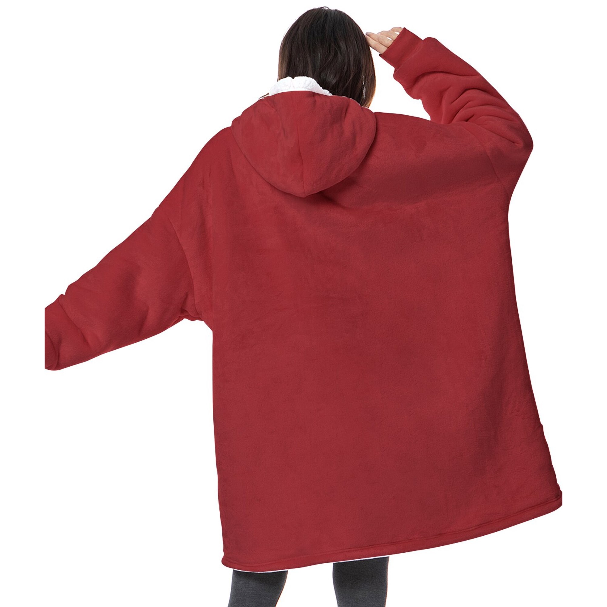 MecTo Wearable Blanket Hoodie Women’s Day Gift, Oversized Sherpa Fleece Blanket Sweatshirt with Sleeves & Pocket