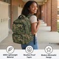 thumbnail image 4 of Chririnla Woodland Camouflage Pattern Casual Daypack with Large Capacity, Portable Durable 17 Inch Bookbag for Travel Daily Use, 4 of 10