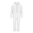 thumbnail image 2 of 2024 End-of-year Clearance! Men's 2 Piece Outfits Hoodie Tracksuit Sweatshirt & Joggers Sweatpants Sweatsuit Fashion Solid Color Loungewear Sets With Kangaroo Pockets - White, 2 of 5