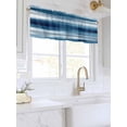 thumbnail image 3 of Valances for Windows Blue Abstract Wave Rod Pocket Cafe Window Treatments Valance Curtains for Kitchen Bathroom Laundry Basement Windows 60"x18", 3 of 9