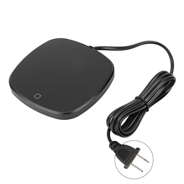 Posavasos eléctrico para calentar tazas de café, posavasos calefaccionado Home Touch para bebidas calientes, enchufe estadounidense de 110 V, color negro