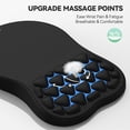 thumbnail image 4 of TECKNET BASICS Ergonomic Mouse Pad, Memory Foam with Massage Design, Non-Slip PU Base for Pain Relief, 12*8"for Desk Home Office Gaming, Black, 4 of 8