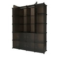 thumbnail image 6 of Cube Bookshelf with Door, Plastic Bookcase Organizer Closet Toy Organizer, Tesseract Piece Shelf, 5 Layer 20 Compartment Cube Storage Shelf, Brown, 6 of 8