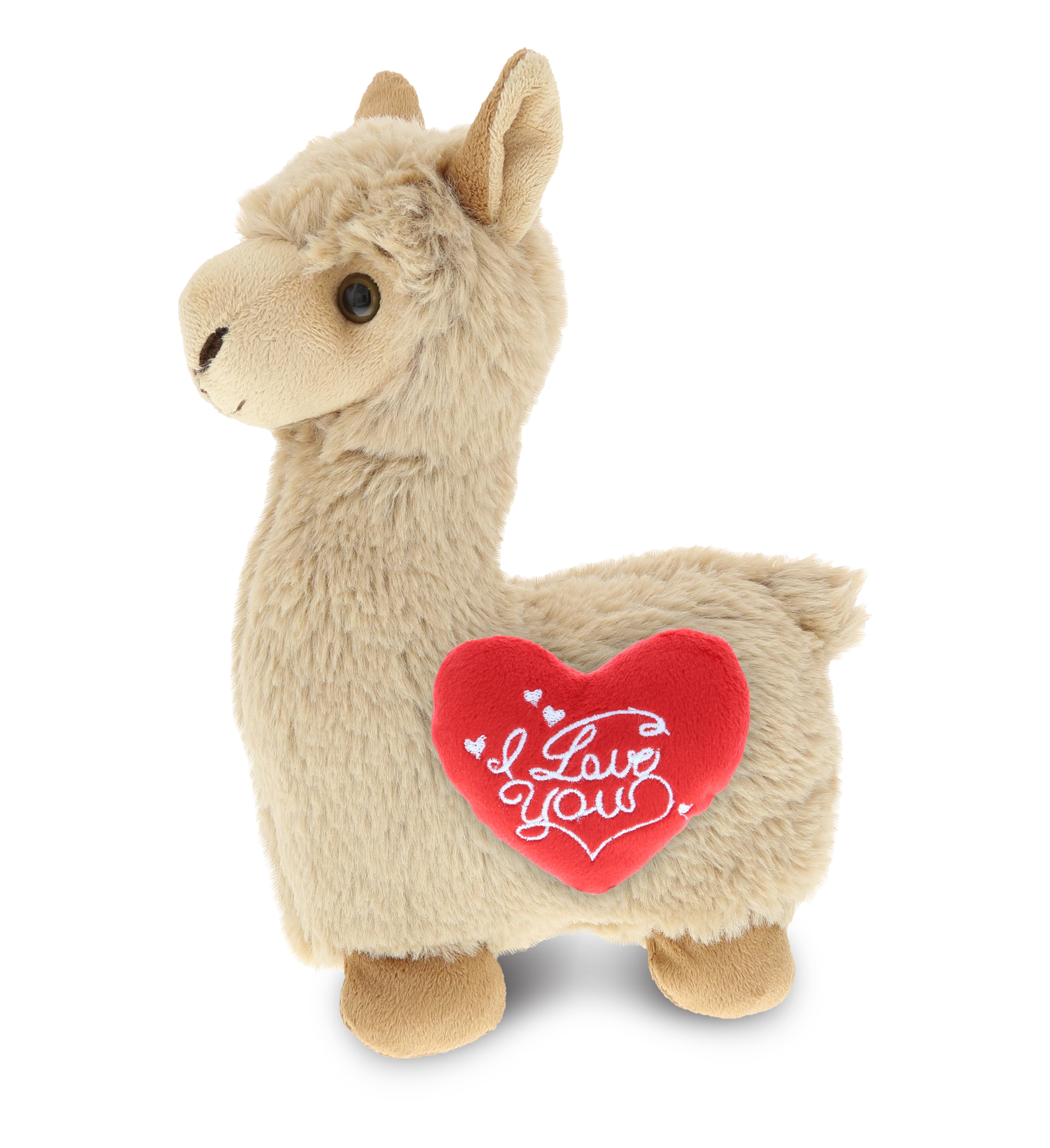 DolliBu Beige Llama I Love You Stuffed Animal 11 Inch, Valentines Day Gifts For or Girlfriend, Cute Teddy Bear with Plush for Friend, Romantic Anniversary or Valentine Gift -