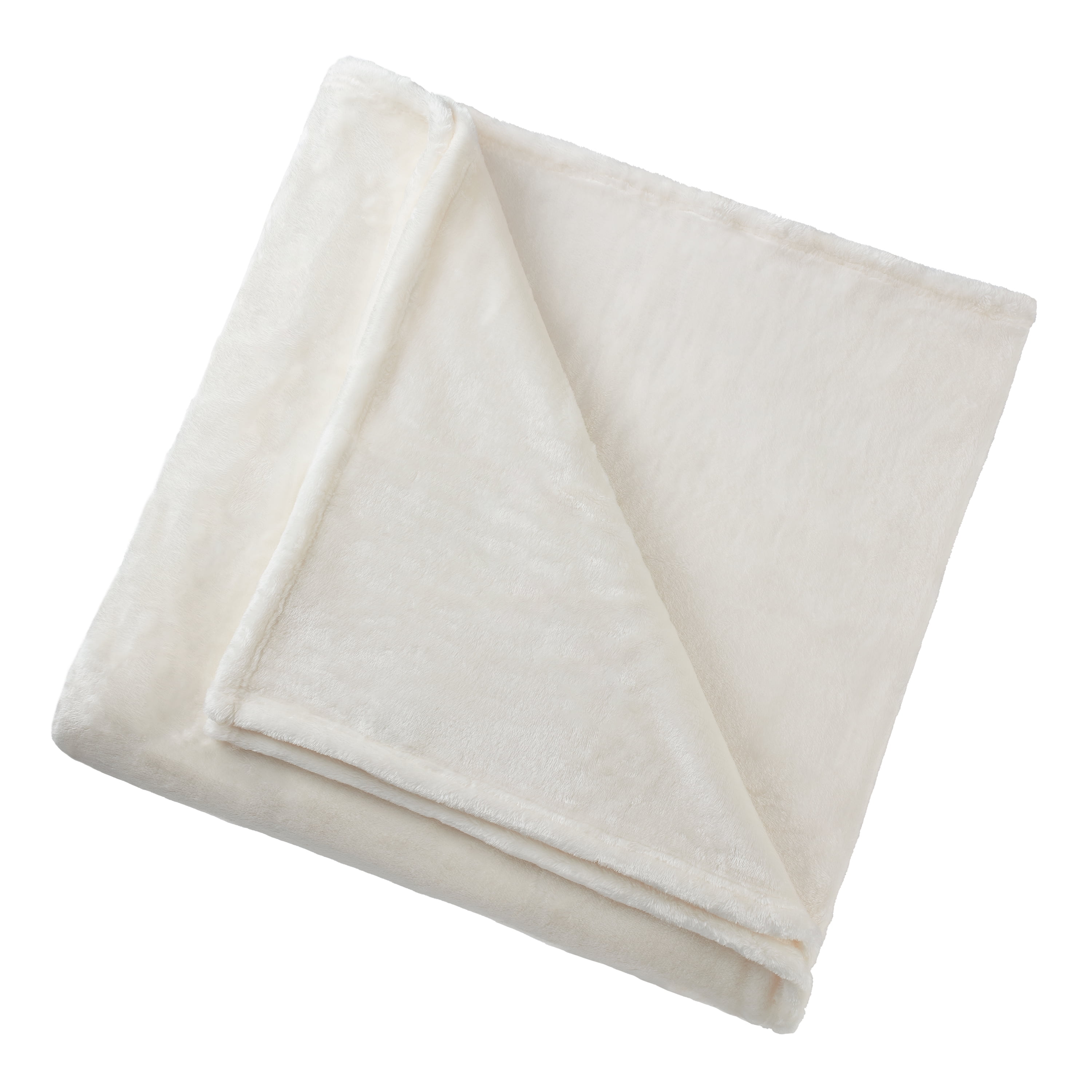 Better Homes & Gardens Luxury Velvet Plush Blanket, Twin, Ivory