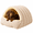 Beige, variant on Dachshund Cave Bed, Corduroy Covered Dog Bed with Plush Lining, Convertible Open Mat, Non-Slip Base, Removable Cushion, Small Pet Bed