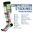 thumbnail image 2 of FORMRS Womens Knee High Socks Casual Long Thick Travel Daily Wear, 1 Pair, Green Abstract Geometric, 2 of 6