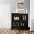 thumbnail image 2 of Giantex Console Cabinet, Kitchen Storage Cabinet w/Glass Door, Sideboard Console Table, Server Display Buffet Cabinet, Brown, 2 of 10