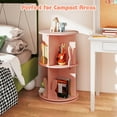 thumbnail image 4 of Costway Kids Rotating Bookshelf 2 Tier Freestanding 360° Revolving Display Storage Rack Pink, 4 of 10