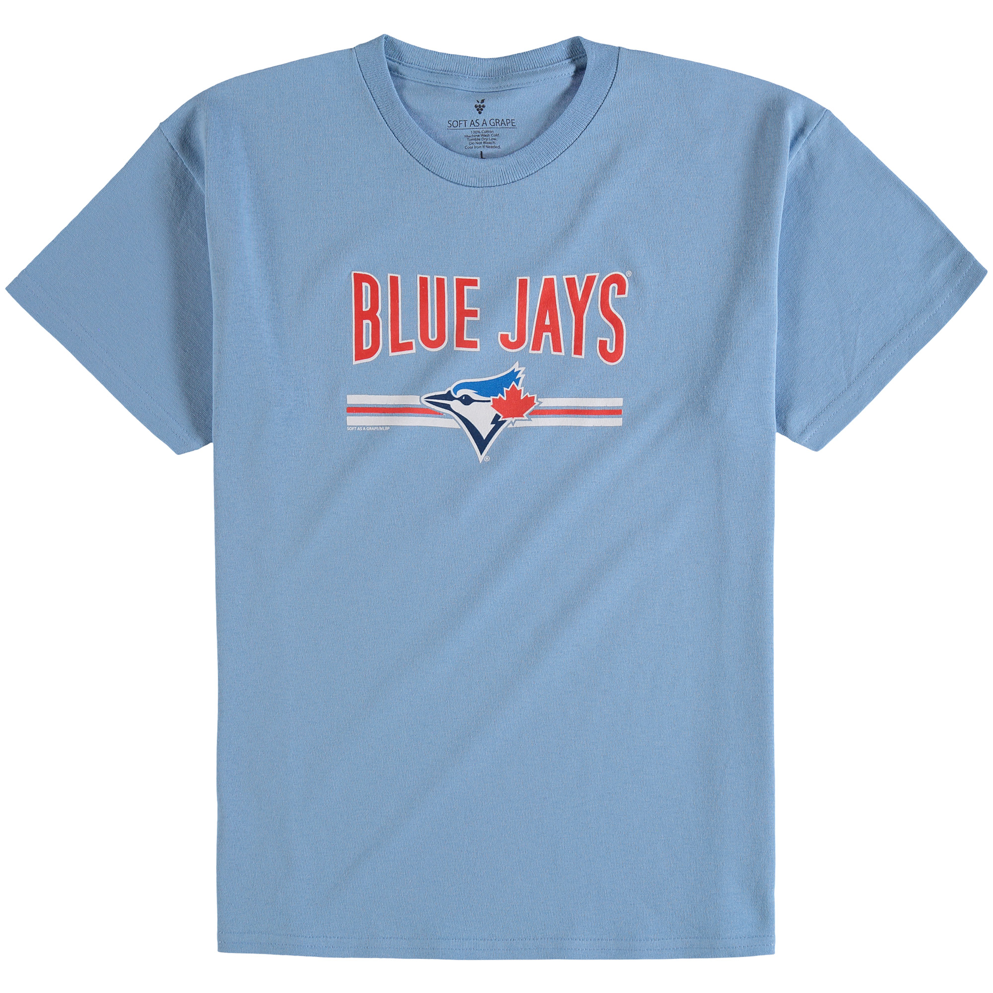 Toronto Blue Jays Soft as a Grape Youth On Base Crew T-Shirt Light Blue by SOFT AS A GRAPE